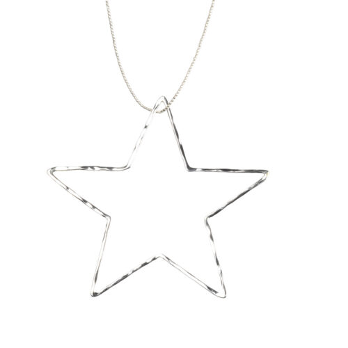 Silber Kettenanhänger großer Stern