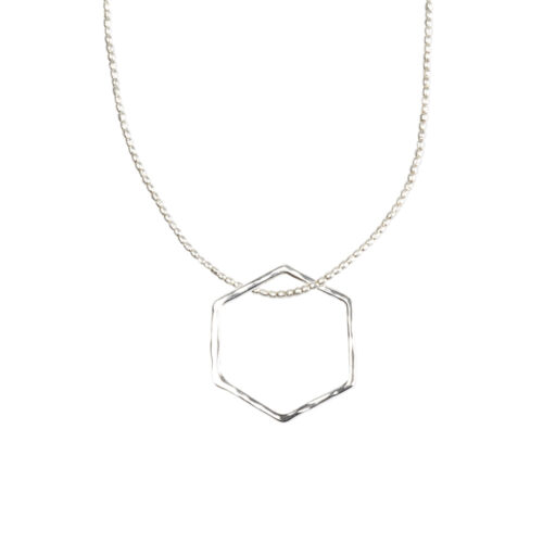 Silber Kettenanhänger kleines Sechseck