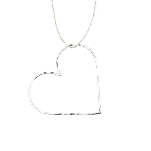 Silber Kettenanhänger großes Herz