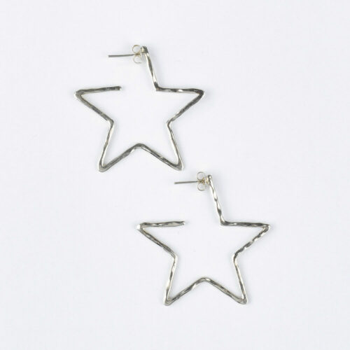 UMIWI Platatinos große Silber Creolen Stern