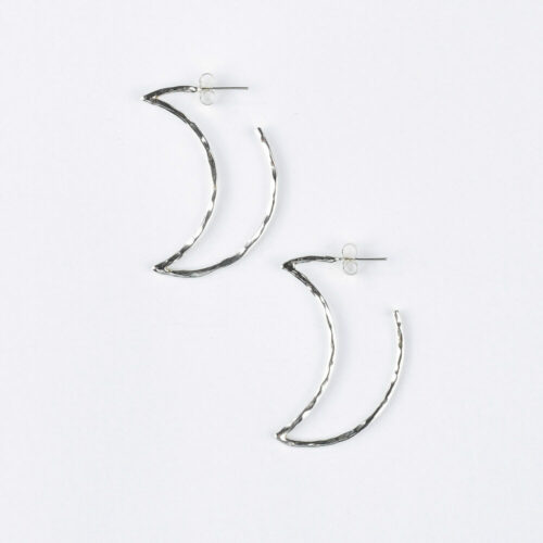 UMIWI Platatinos große Silber Creolen Mond