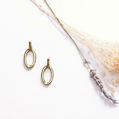 UMIWI Ohrhänger Messing 'Latotino' kleines Blatt