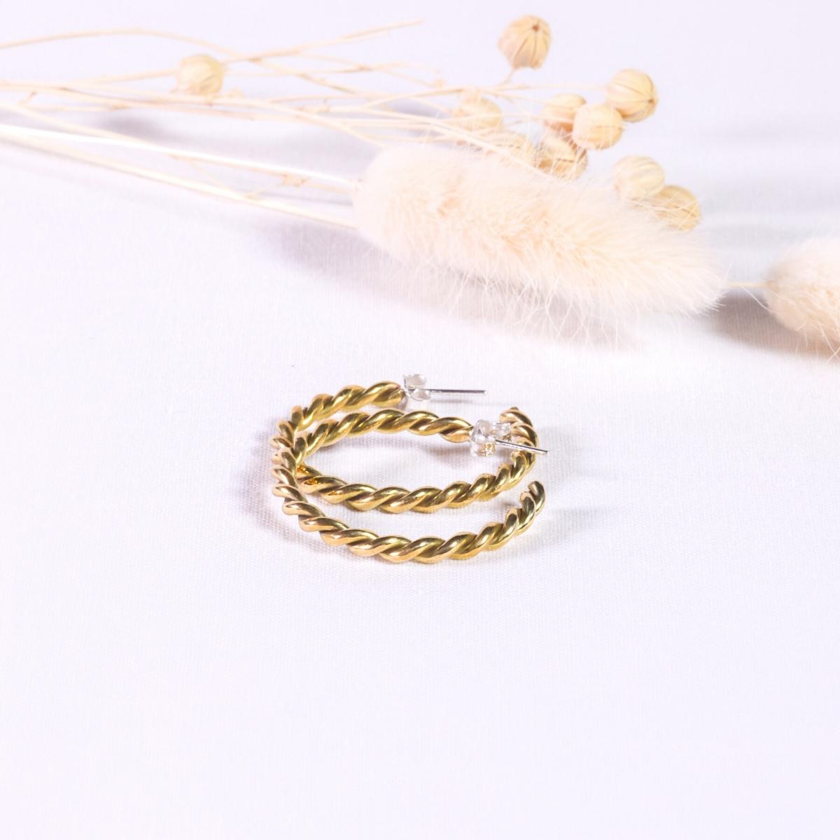 UMIWI Creolen Messing 'Latotino' gezwirbelt 3 cm UMIWI Creolen Messing 'Latotino' gezwirbelt 3 cm