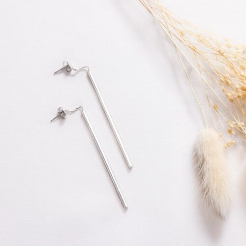 ohrring silber Stabohrringe sechseckig