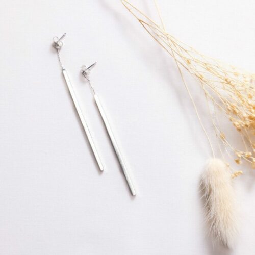 UMIWI Stabohrringe aus Silber quadratisch