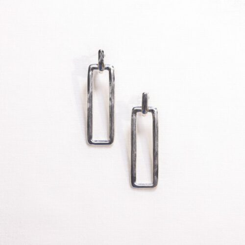 Silber Ohrring - grosses Rechteck