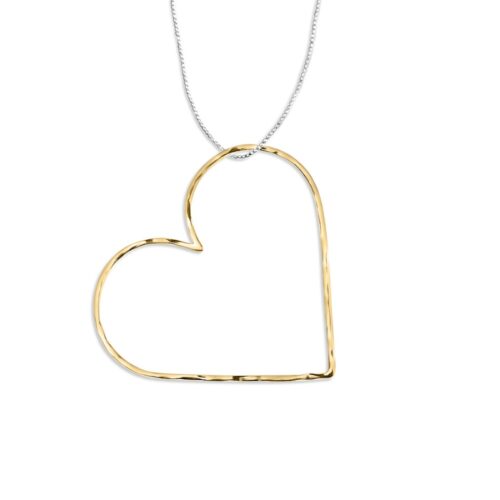 Messing Kettenanhänger 'Geométrico' grosses Herz