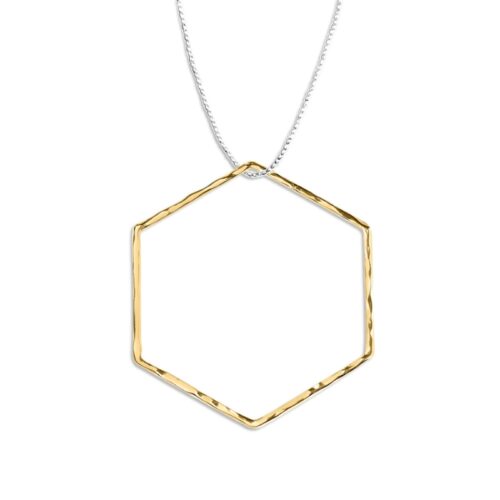 Messing Kettenanhänger 'Latotino‘ großes Sechseck