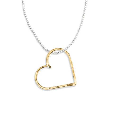 Messing Kettenanhänger 'Geométrico' kleines Herz