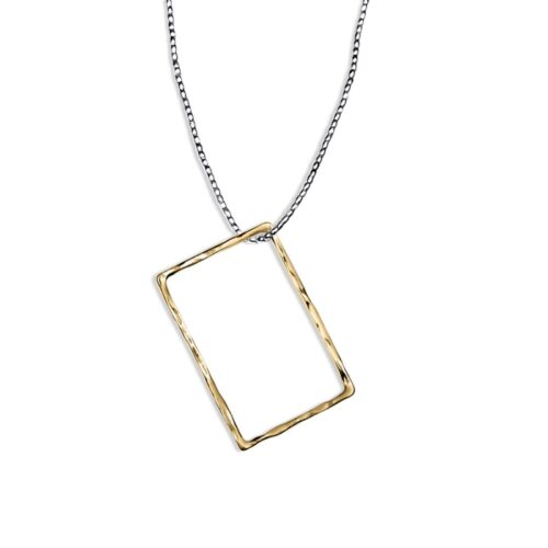 Messing Kettenanhänger 'Geométrico' kleines Rechteck