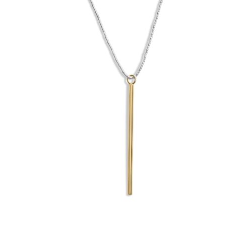 Messing Kettenanhänger ‚Latotino‘ Stab zylindrisch